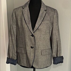 GAP Wool Blend Navy Uniform Academy Blazer with Polka Dot Lining
